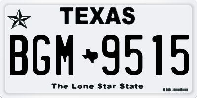 TX license plate BGM9515