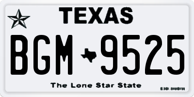 TX license plate BGM9525