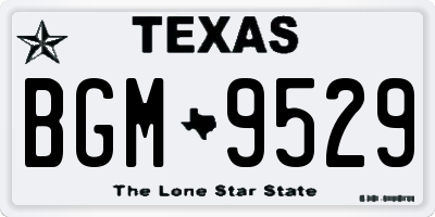 TX license plate BGM9529