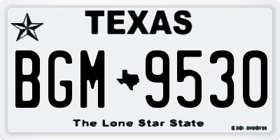 TX license plate BGM9530