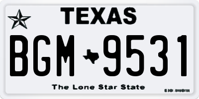 TX license plate BGM9531