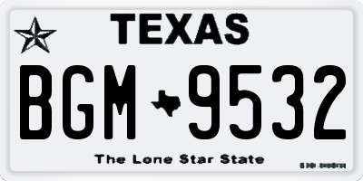 TX license plate BGM9532
