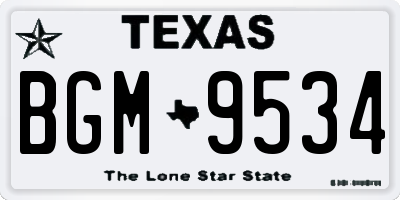 TX license plate BGM9534