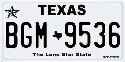 TX license plate BGM9536