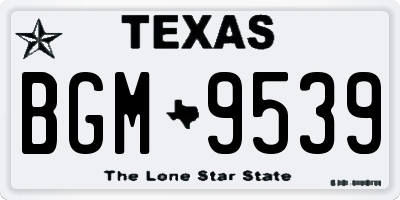 TX license plate BGM9539