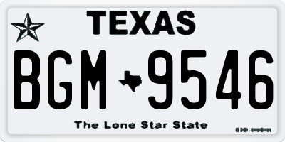 TX license plate BGM9546