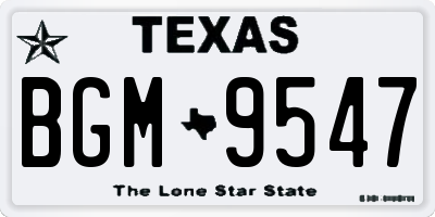 TX license plate BGM9547