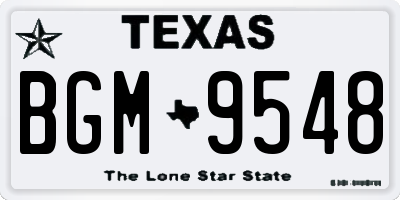 TX license plate BGM9548