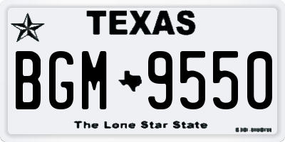 TX license plate BGM9550