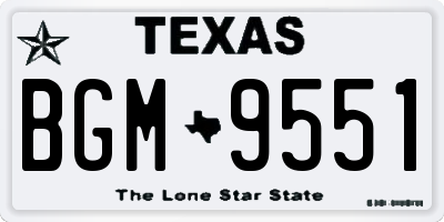 TX license plate BGM9551