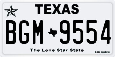 TX license plate BGM9554
