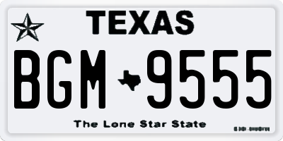 TX license plate BGM9555