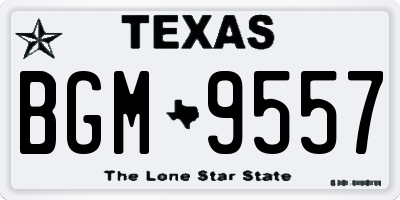 TX license plate BGM9557