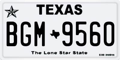 TX license plate BGM9560