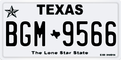 TX license plate BGM9566
