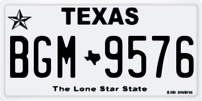 TX license plate BGM9576