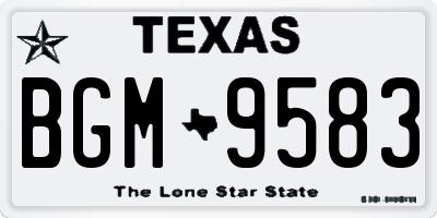 TX license plate BGM9583