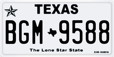 TX license plate BGM9588