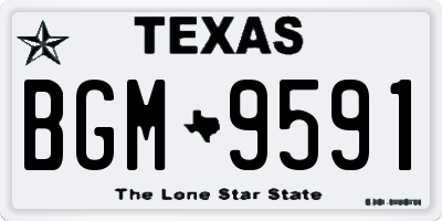 TX license plate BGM9591