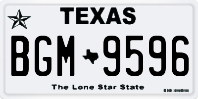 TX license plate BGM9596