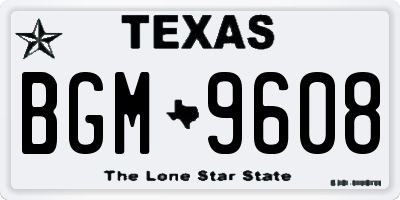 TX license plate BGM9608