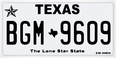 TX license plate BGM9609
