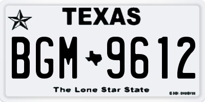 TX license plate BGM9612