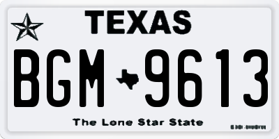 TX license plate BGM9613