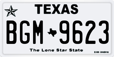 TX license plate BGM9623
