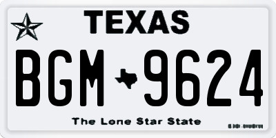 TX license plate BGM9624
