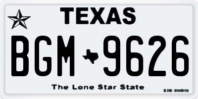 TX license plate BGM9626