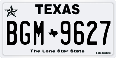 TX license plate BGM9627