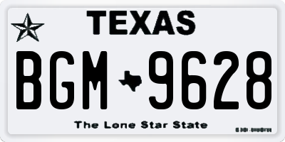 TX license plate BGM9628