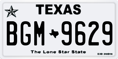 TX license plate BGM9629
