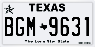 TX license plate BGM9631