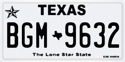 TX license plate BGM9632