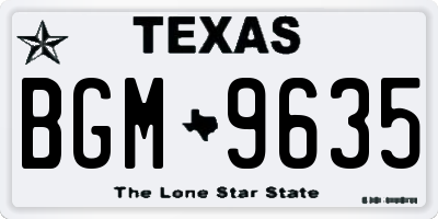 TX license plate BGM9635