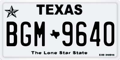 TX license plate BGM9640