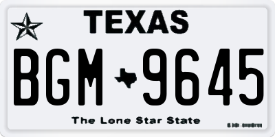 TX license plate BGM9645