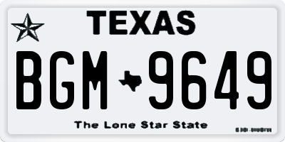 TX license plate BGM9649