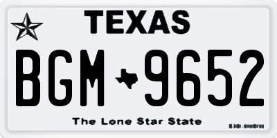 TX license plate BGM9652