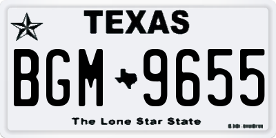 TX license plate BGM9655
