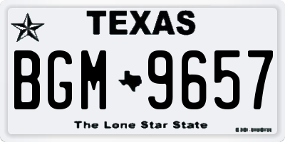 TX license plate BGM9657