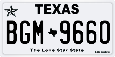 TX license plate BGM9660