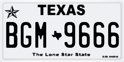 TX license plate BGM9666