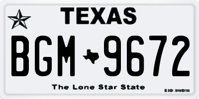 TX license plate BGM9672