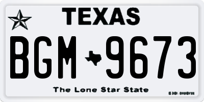 TX license plate BGM9673