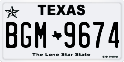 TX license plate BGM9674