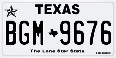 TX license plate BGM9676