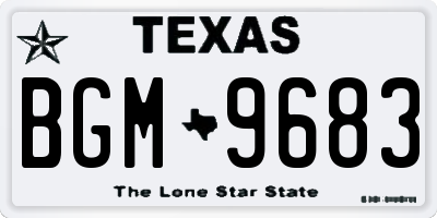 TX license plate BGM9683